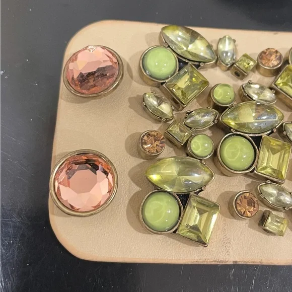 Betsey Johnson leather rhinestone massive bracelet 7.5” long 2” wide amazing! - Picture 7 of 11